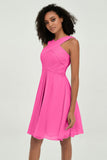 Empire Chiffon Knee Length Junior Bridesmaid Dress Wedding Prom Guest Dresses Gowns