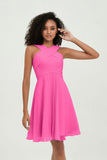 Empire Chiffon Knee Length Junior Bridesmaid Dress Wedding Prom Guest Dresses Gowns
