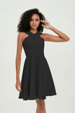 Empire Chiffon Knee Length Junior Bridesmaid Dress Wedding Prom Guest Dresses Gowns