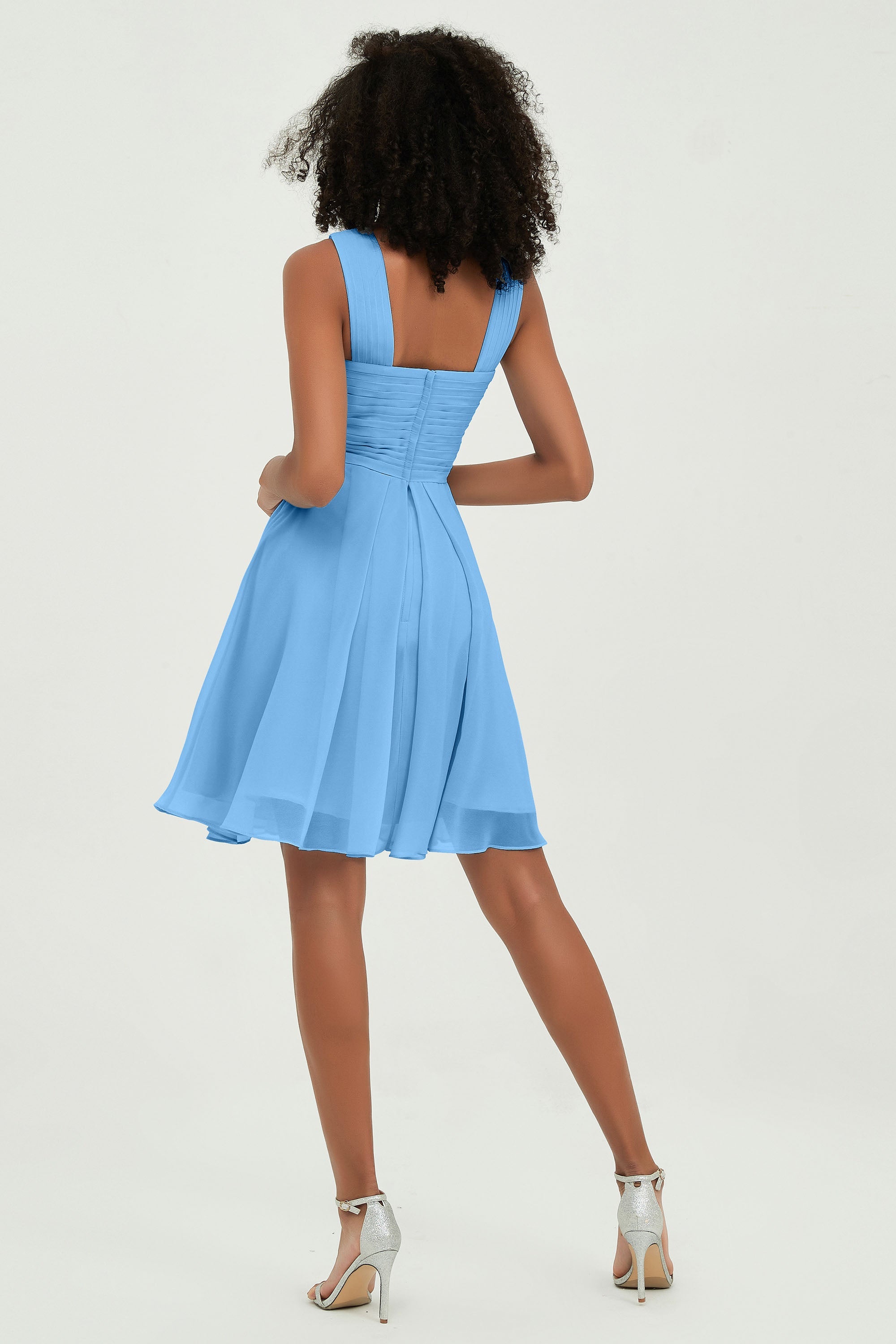 Empire Chiffon Knee Length Junior Bridesmaid Dress Wedding Prom Guest Dresses Gowns