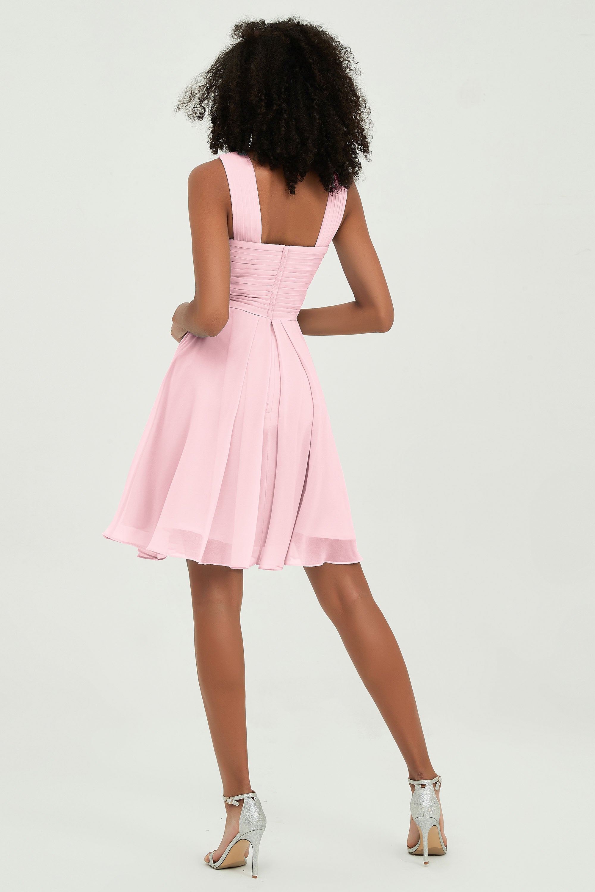 Empire Chiffon Knee Length Junior Bridesmaid Dress Wedding Prom Guest Dresses Gowns
