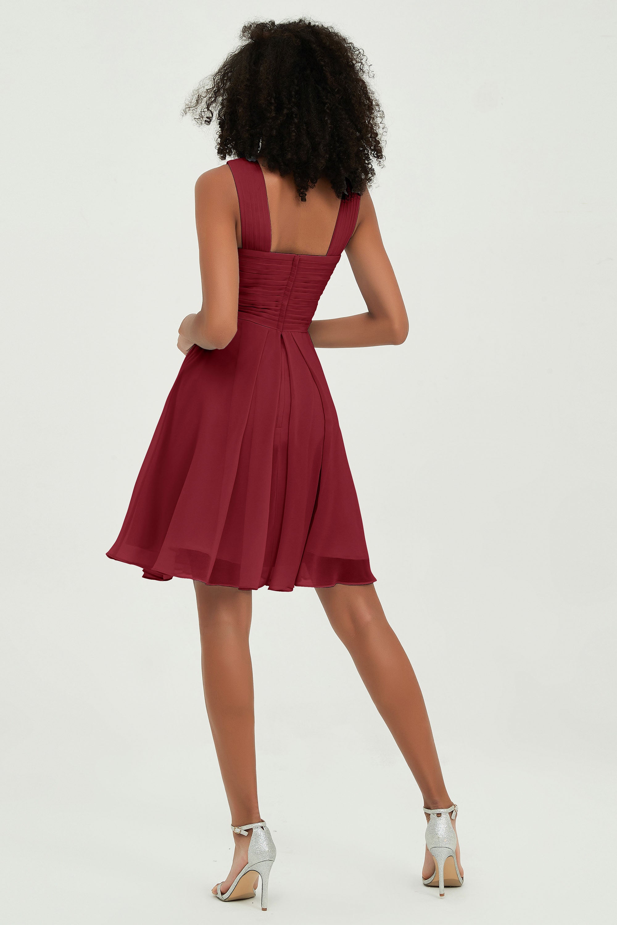 Empire Chiffon Knee Length Junior Bridesmaid Dress Wedding Prom Guest Dresses Gowns