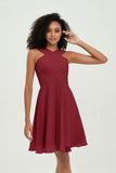 Empire Chiffon Knee Length Junior Bridesmaid Dress Wedding Prom Guest Dresses Gowns