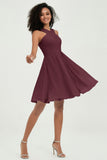 Empire Chiffon Knee Length Junior Bridesmaid Dress Wedding Prom Guest Dresses Gowns