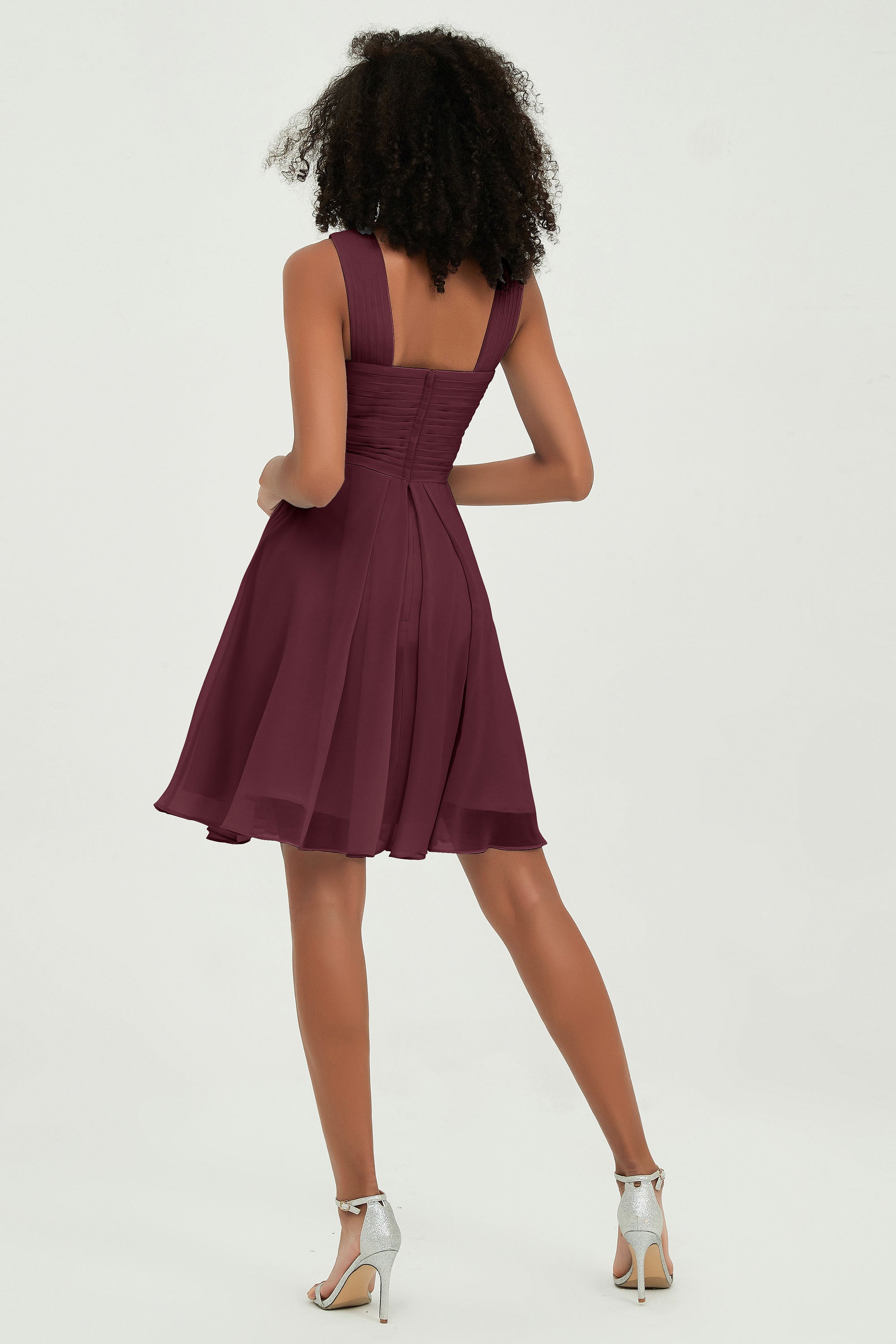 Empire Chiffon Knee Length Junior Bridesmaid Dress Wedding Prom Guest Dresses Gowns
