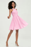 Empire Chiffon Knee Length Junior Bridesmaid Dress Wedding Prom Guest Dresses Gowns