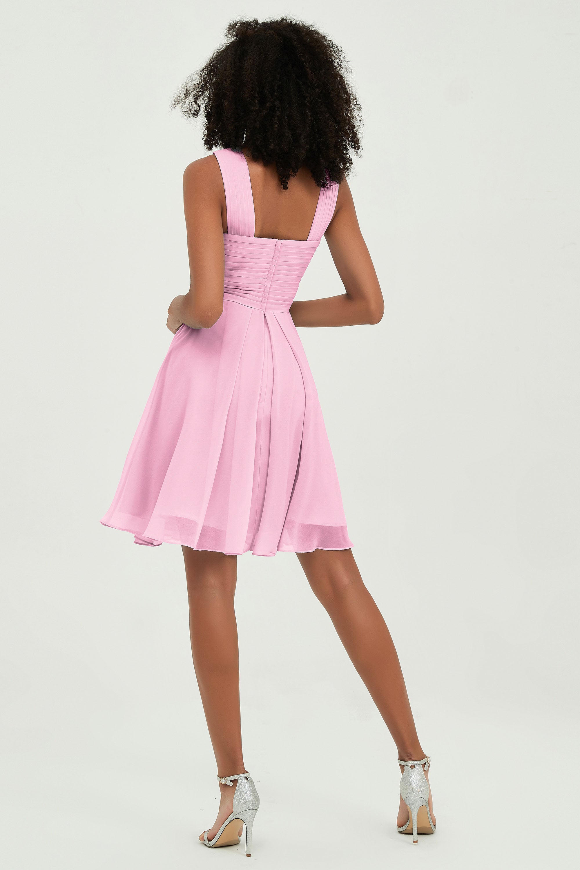 Empire Chiffon Knee Length Junior Bridesmaid Dress Wedding Prom Guest Dresses Gowns