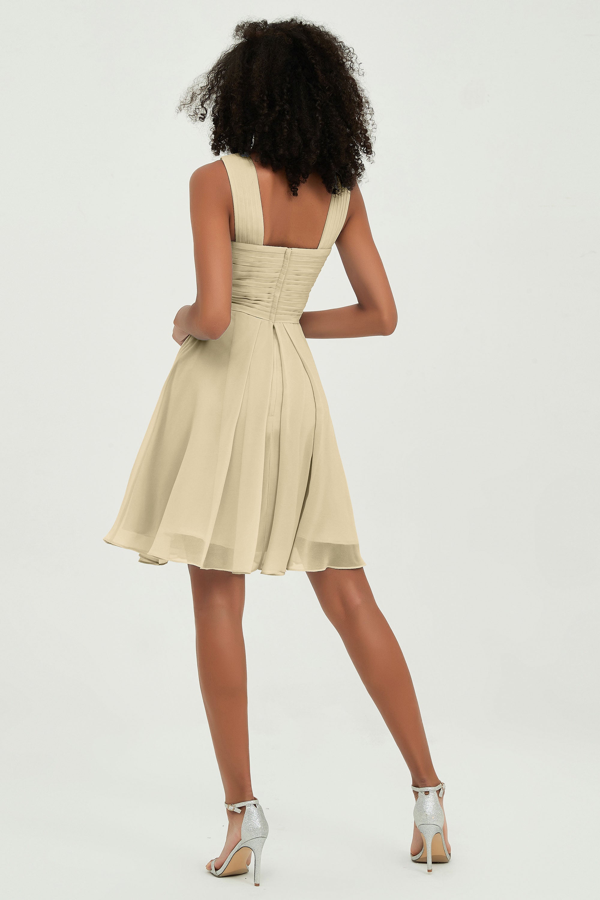 Empire Chiffon Knee Length Junior Bridesmaid Dress Wedding Prom Guest Dresses Gowns