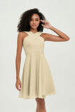 Empire Chiffon Knee Length Junior Bridesmaid Dress Wedding Prom Guest Dresses Gowns