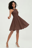 Empire Chiffon Knee Length Junior Bridesmaid Dress Wedding Prom Guest Dresses Gowns