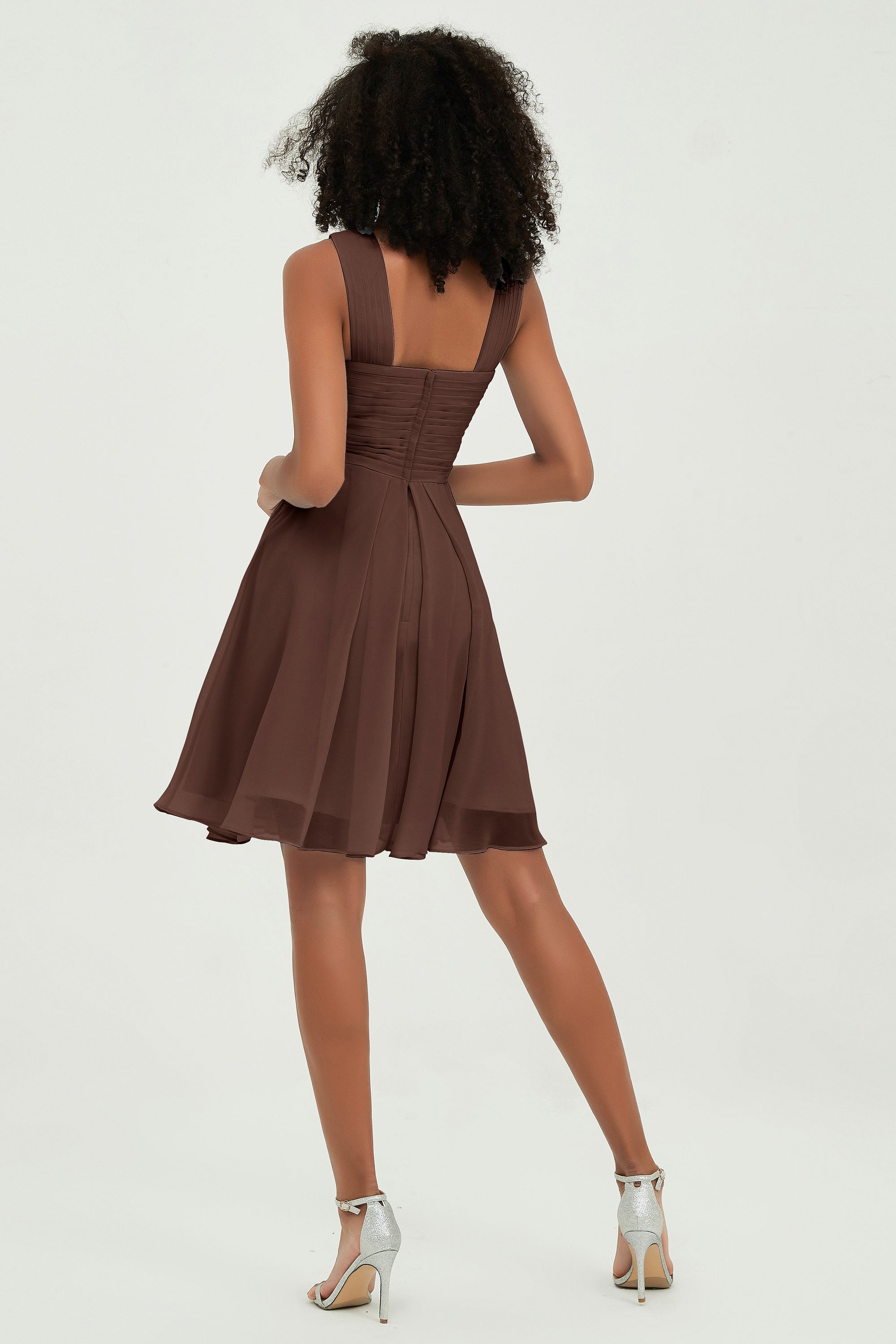 Empire Chiffon Knee Length Junior Bridesmaid Dress Wedding Prom Guest Dresses Gowns