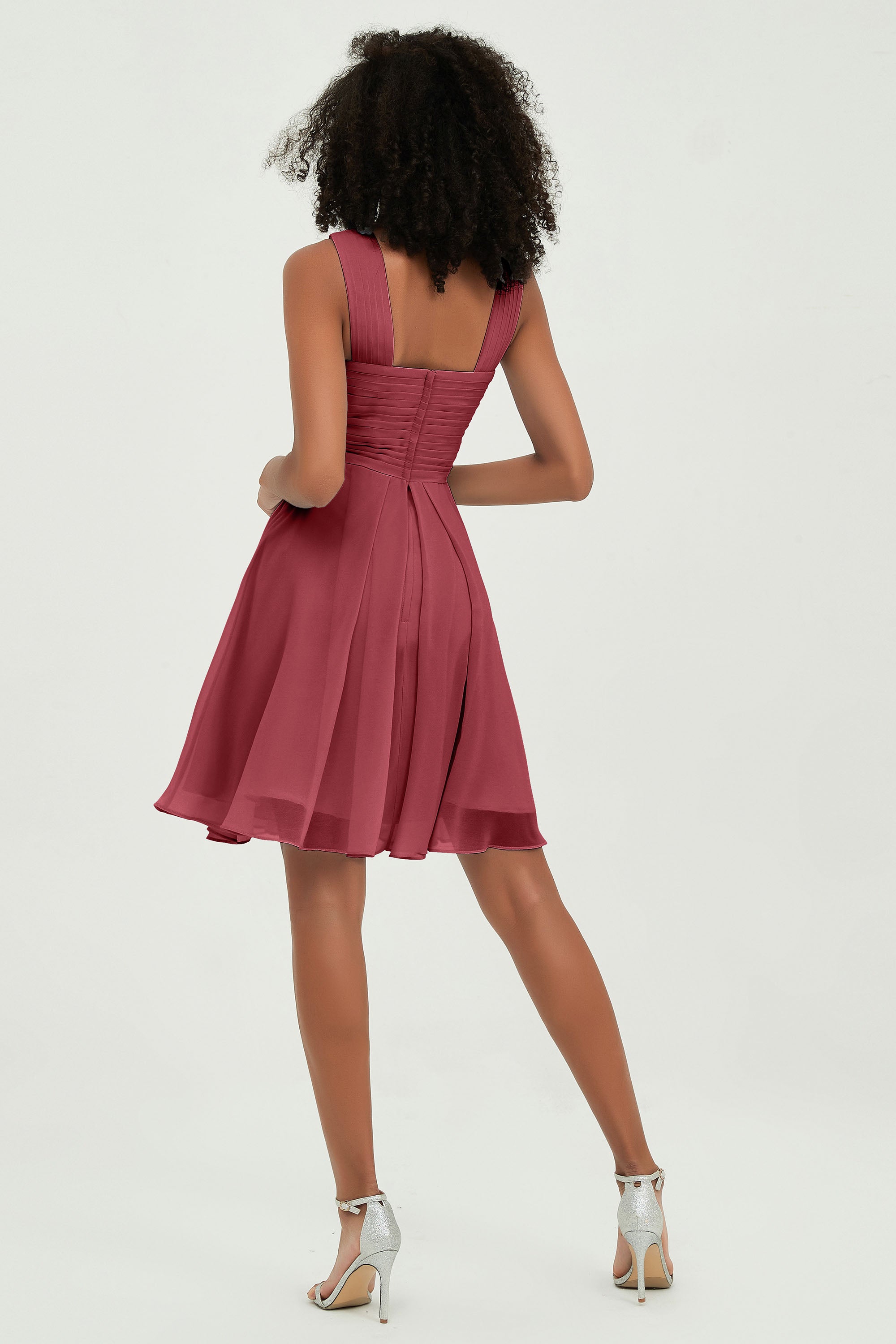 Empire Chiffon Knee Length Junior Bridesmaid Dress Wedding Prom Guest Dresses Gowns