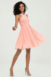 Empire Chiffon Knee Length Junior Bridesmaid Dress Wedding Prom Guest Dresses Gowns