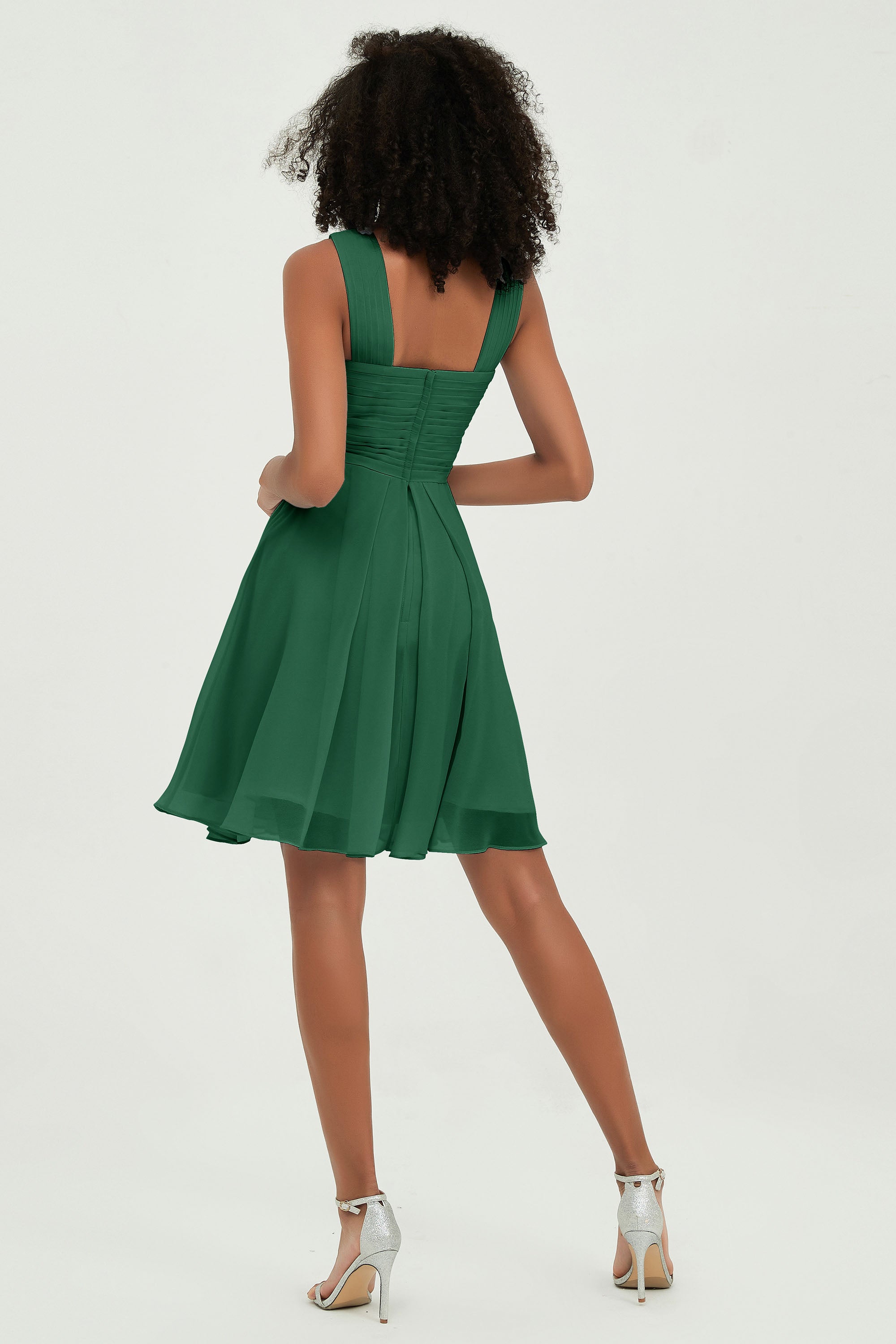 Empire Chiffon Knee Length Junior Bridesmaid Dress Wedding Prom Guest Dresses Gowns