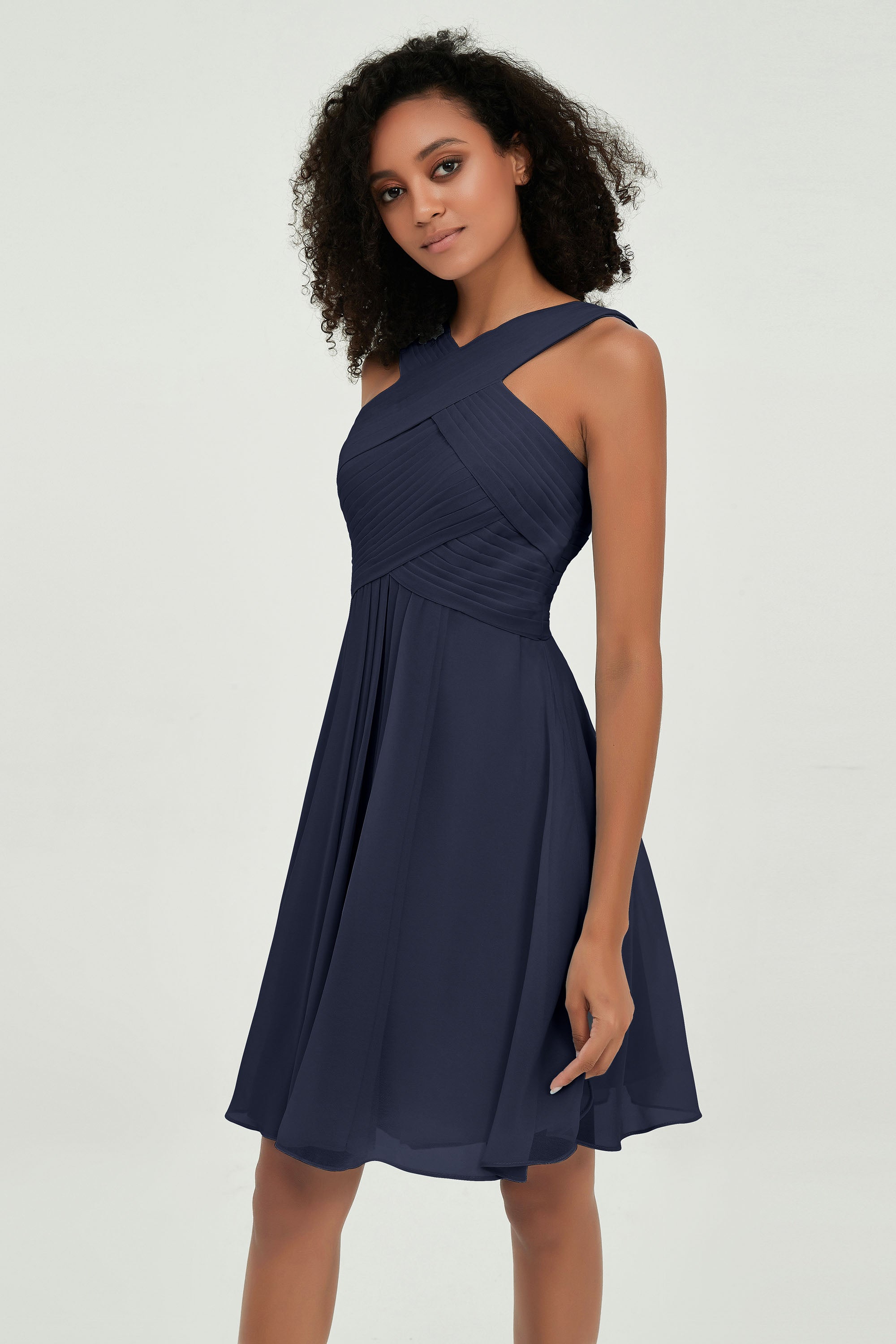 Empire Chiffon Knee Length Junior Bridesmaid Dress Wedding Prom Guest Dresses Gowns