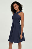 Empire Chiffon Knee Length Junior Bridesmaid Dress Wedding Prom Guest Dresses Gowns