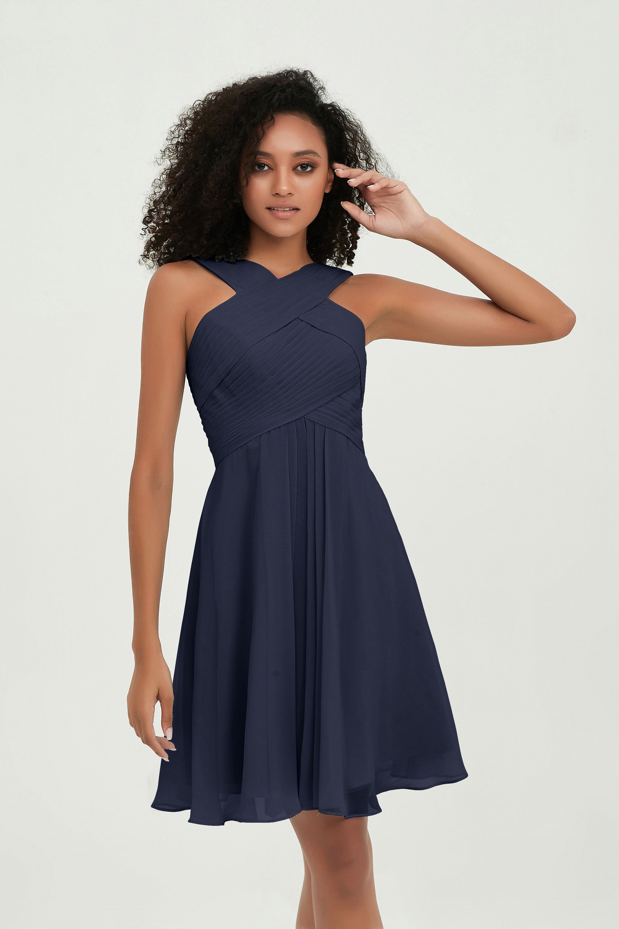 Empire Chiffon Knee Length Junior Bridesmaid Dress Wedding Prom Guest Dresses Gowns