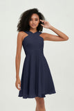 Empire Chiffon Knee Length Junior Bridesmaid Dress Wedding Prom Guest Dresses Gowns