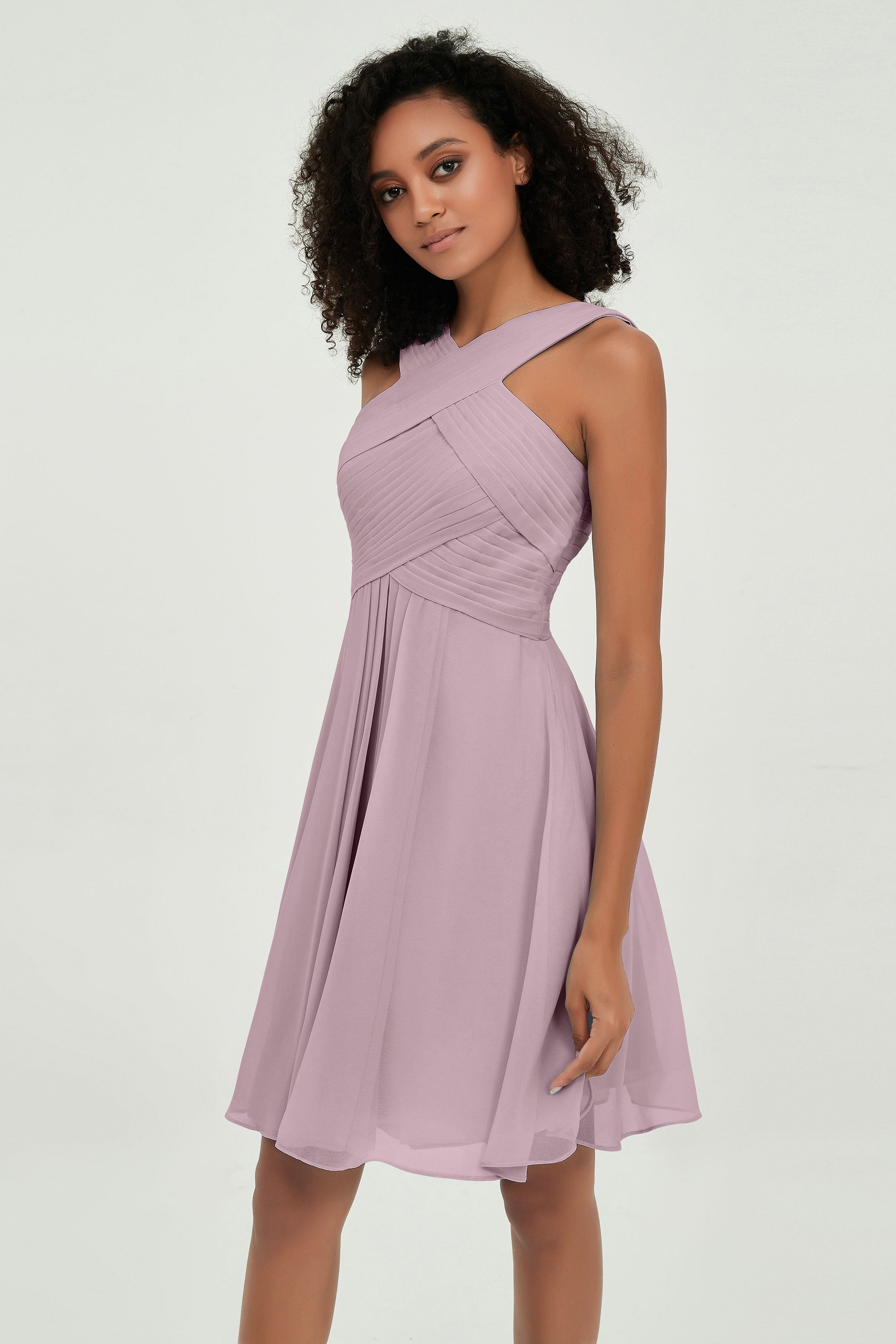 Empire Chiffon Knee Length Junior Bridesmaid Dress Wedding Prom Guest Dresses Gowns