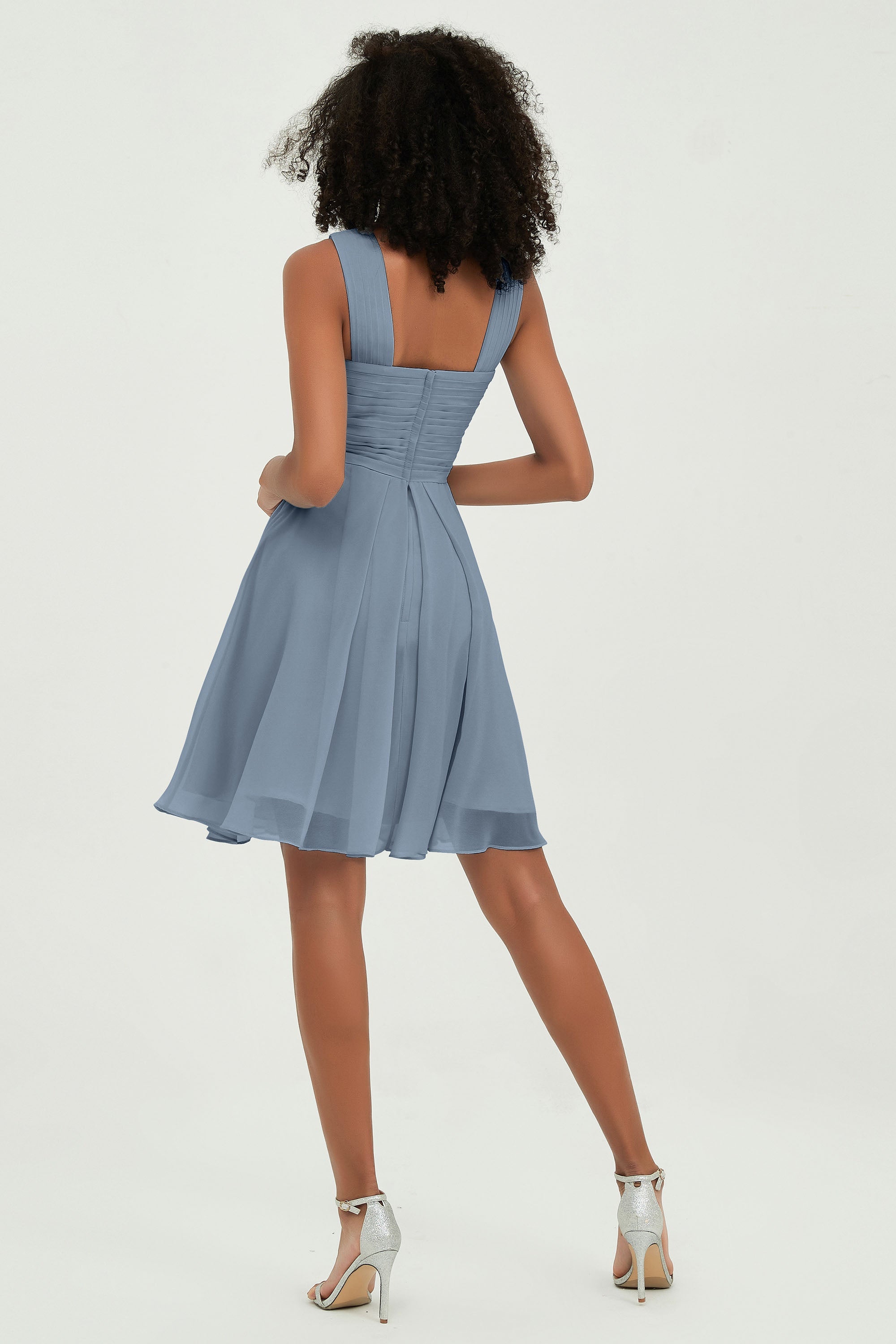 Empire Chiffon Knee Length Junior Bridesmaid Dress Wedding Prom Guest Dresses Gowns
