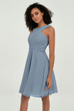 Empire Chiffon Knee Length Junior Bridesmaid Dress Wedding Prom Guest Dresses Gowns
