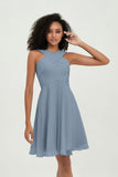 Empire Chiffon Knee Length Junior Bridesmaid Dress Wedding Prom Guest Dresses Gowns