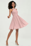Empire Chiffon Knee Length Junior Bridesmaid Dress Wedding Prom Guest Dresses Gowns