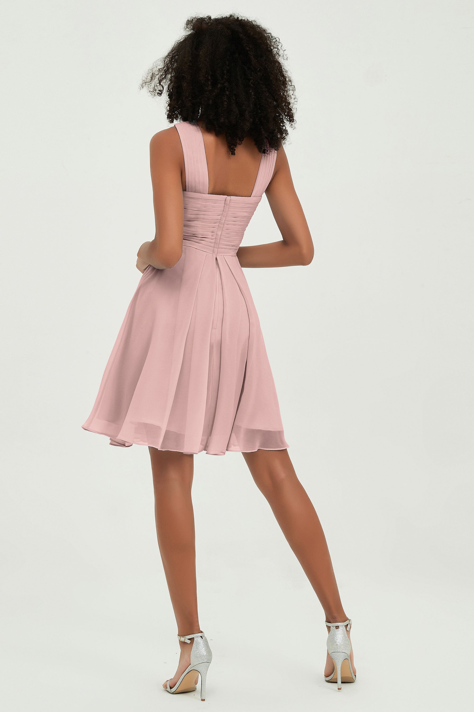 Empire Chiffon Knee Length Junior Bridesmaid Dress Wedding Prom Guest Dresses Gowns