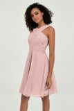 Empire Chiffon Knee Length Junior Bridesmaid Dress Wedding Prom Guest Dresses Gowns