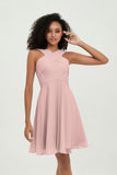 Empire Chiffon Knee Length Junior Bridesmaid Dress Wedding Prom Guest Dresses Gowns