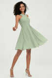 Empire Chiffon Knee Length Junior Bridesmaid Dress Wedding Prom Guest Dresses Gowns