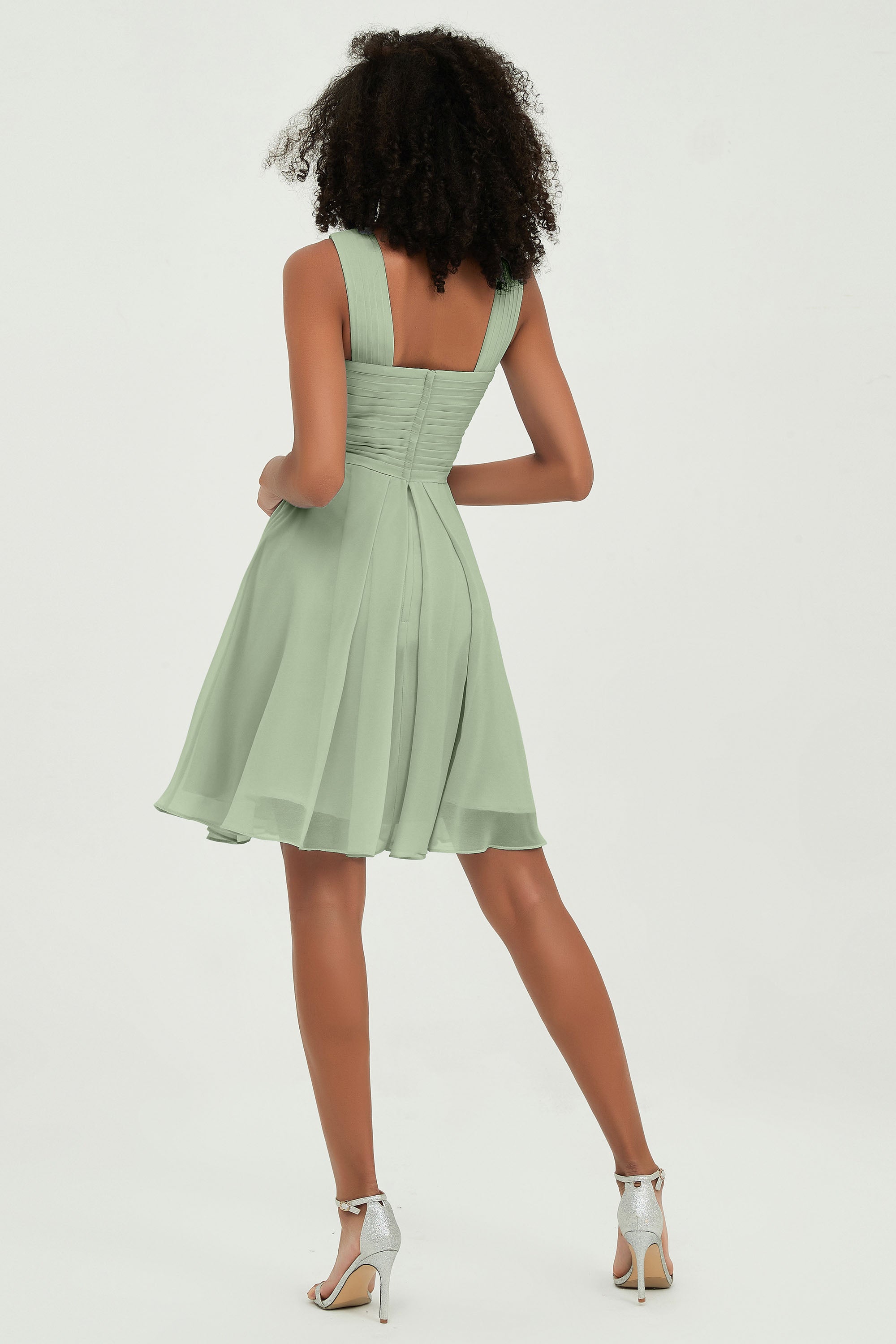 Empire Chiffon Knee Length Junior Bridesmaid Dress Wedding Prom Guest Dresses Gowns