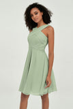 Empire Chiffon Knee Length Junior Bridesmaid Dress Wedding Prom Guest Dresses Gowns