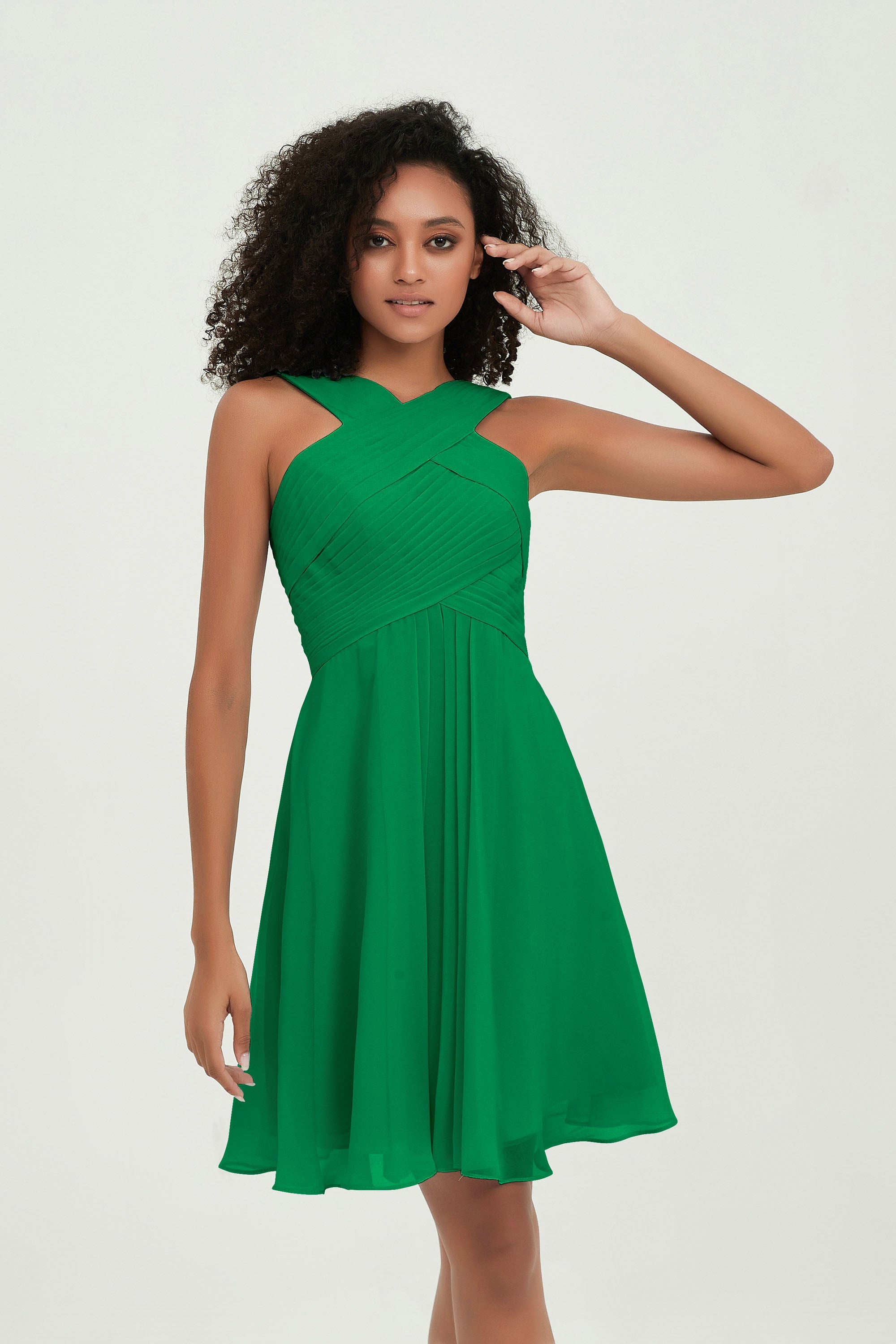 Empire Chiffon Knee Length Junior Bridesmaid Dress Wedding Prom Guest Dresses Gowns