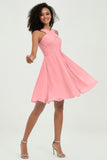 Empire Chiffon Knee Length Junior Bridesmaid Dress Wedding Prom Guest Dresses Gowns
