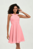 Empire Chiffon Knee Length Junior Bridesmaid Dress Wedding Prom Guest Dresses Gowns