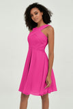 Empire Chiffon Knee Length Junior Bridesmaid Dress Wedding Prom Guest Dresses Gowns