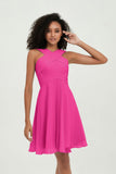 Empire Chiffon Knee Length Junior Bridesmaid Dress Wedding Prom Guest Dresses Gowns