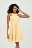 Empire Chiffon Knee Length Junior Bridesmaid Dress Wedding Prom Guest Dresses Gowns