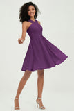 Empire Chiffon Knee Length Junior Bridesmaid Dress Wedding Prom Guest Dresses Gowns