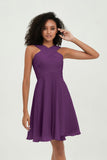 Empire Chiffon Knee Length Junior Bridesmaid Dress Wedding Prom Guest Dresses Gowns