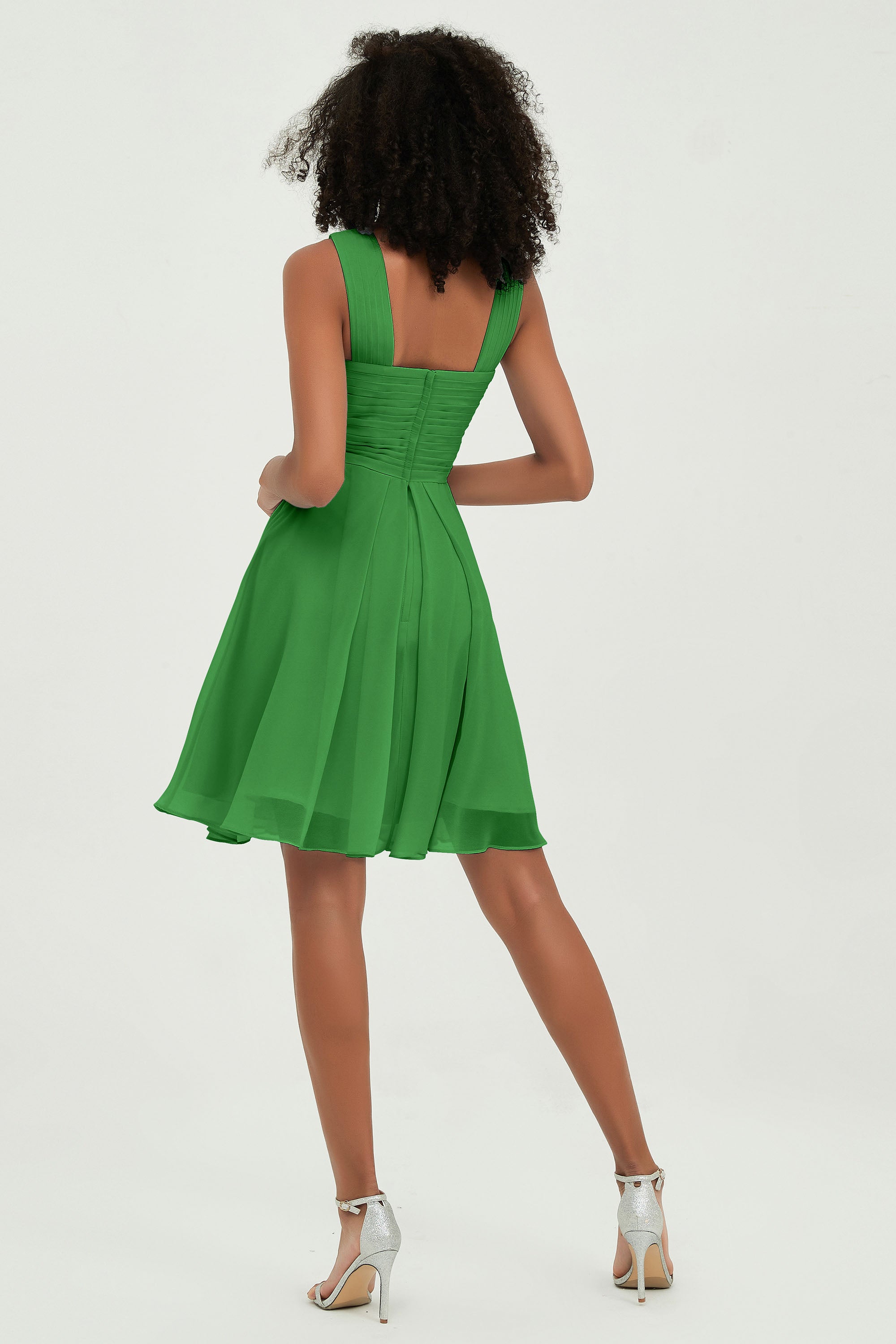 Empire Chiffon Knee Length Junior Bridesmaid Dress Wedding Prom Guest Dresses Gowns