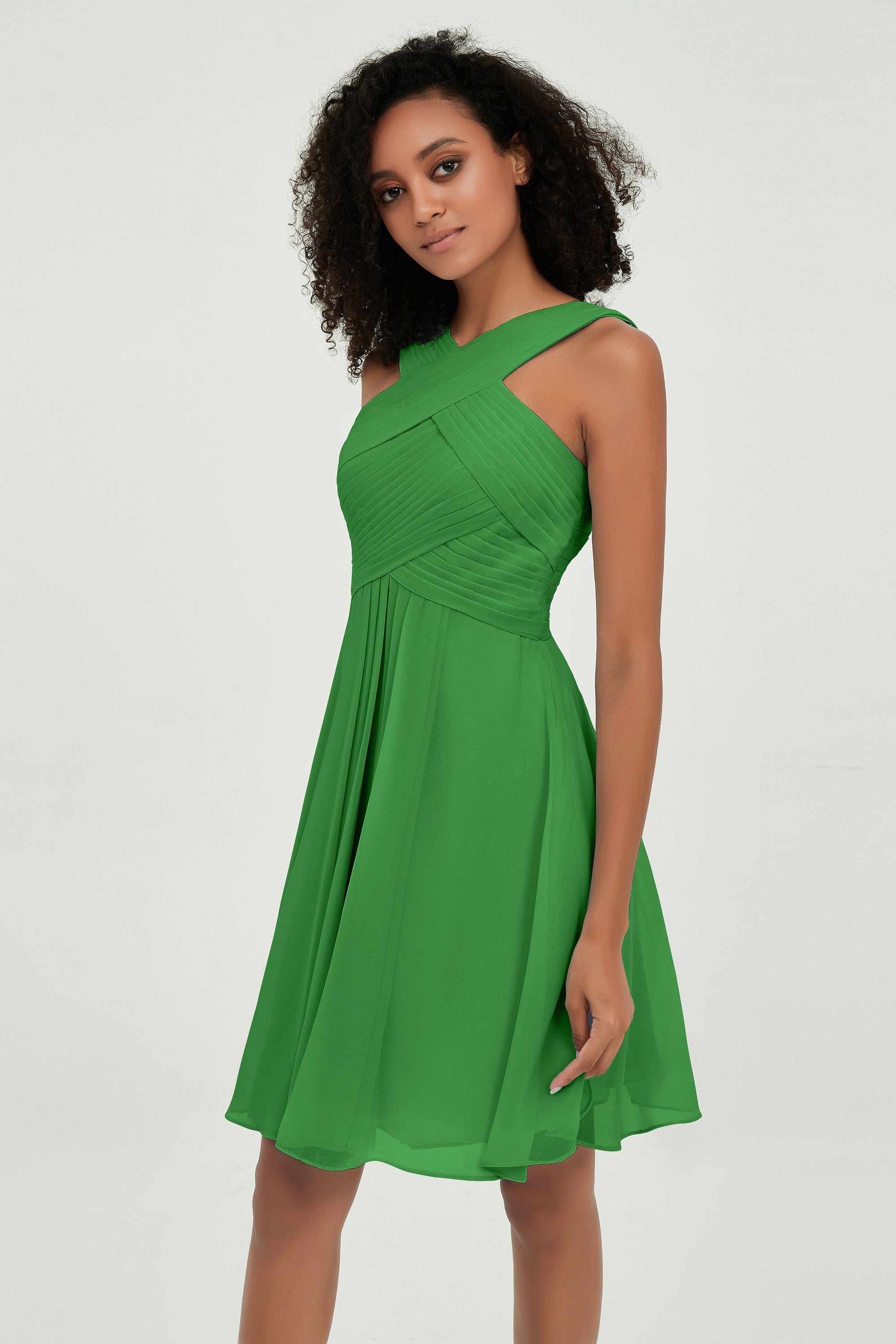 Empire Chiffon Knee Length Junior Bridesmaid Dress Wedding Prom Guest Dresses Gowns