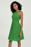 Empire Chiffon Knee Length Junior Bridesmaid Dress Wedding Prom Guest Dresses Gowns
