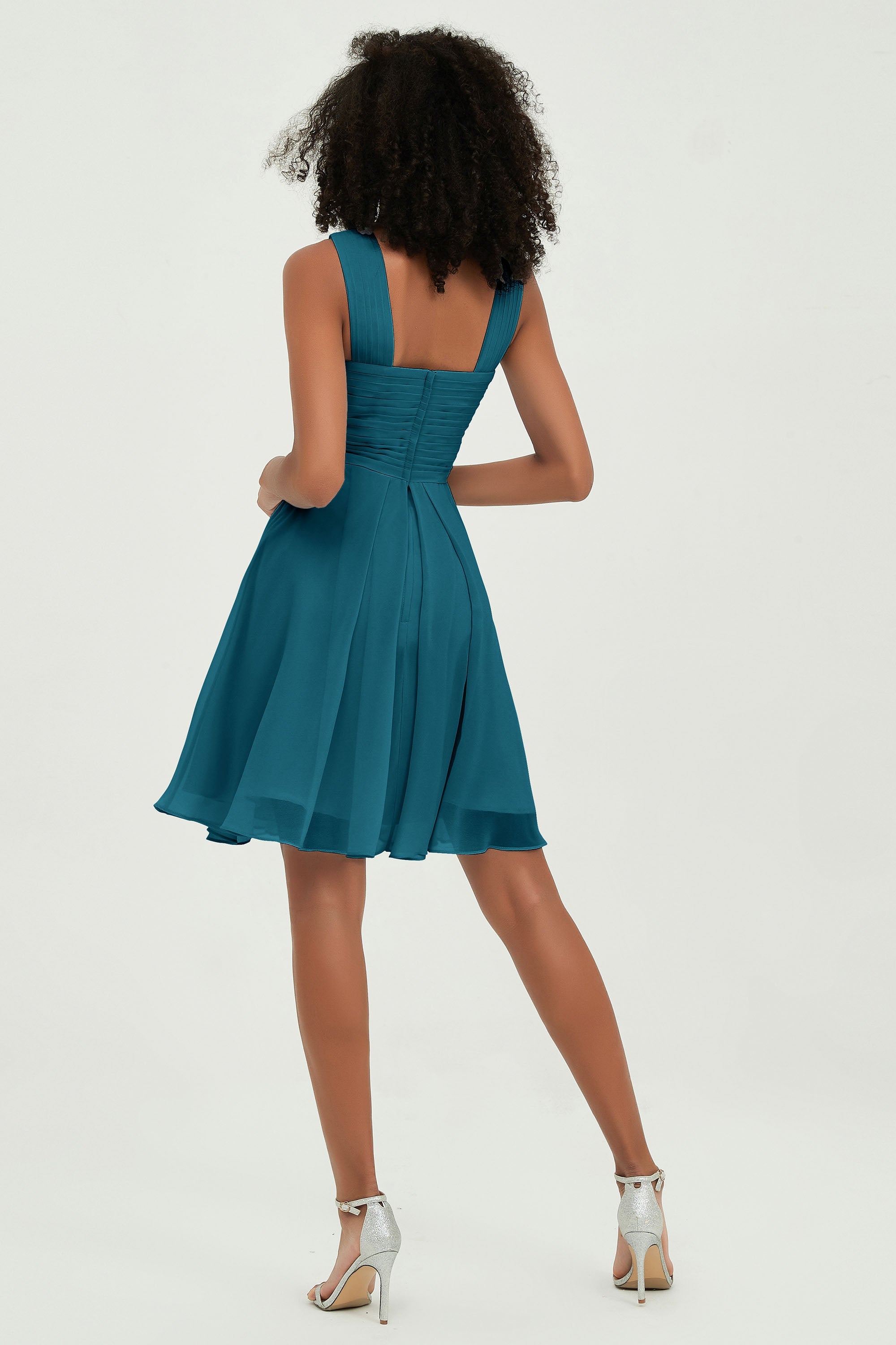 Empire Chiffon Knee Length Junior Bridesmaid Dress Wedding Prom Guest Dresses Gowns