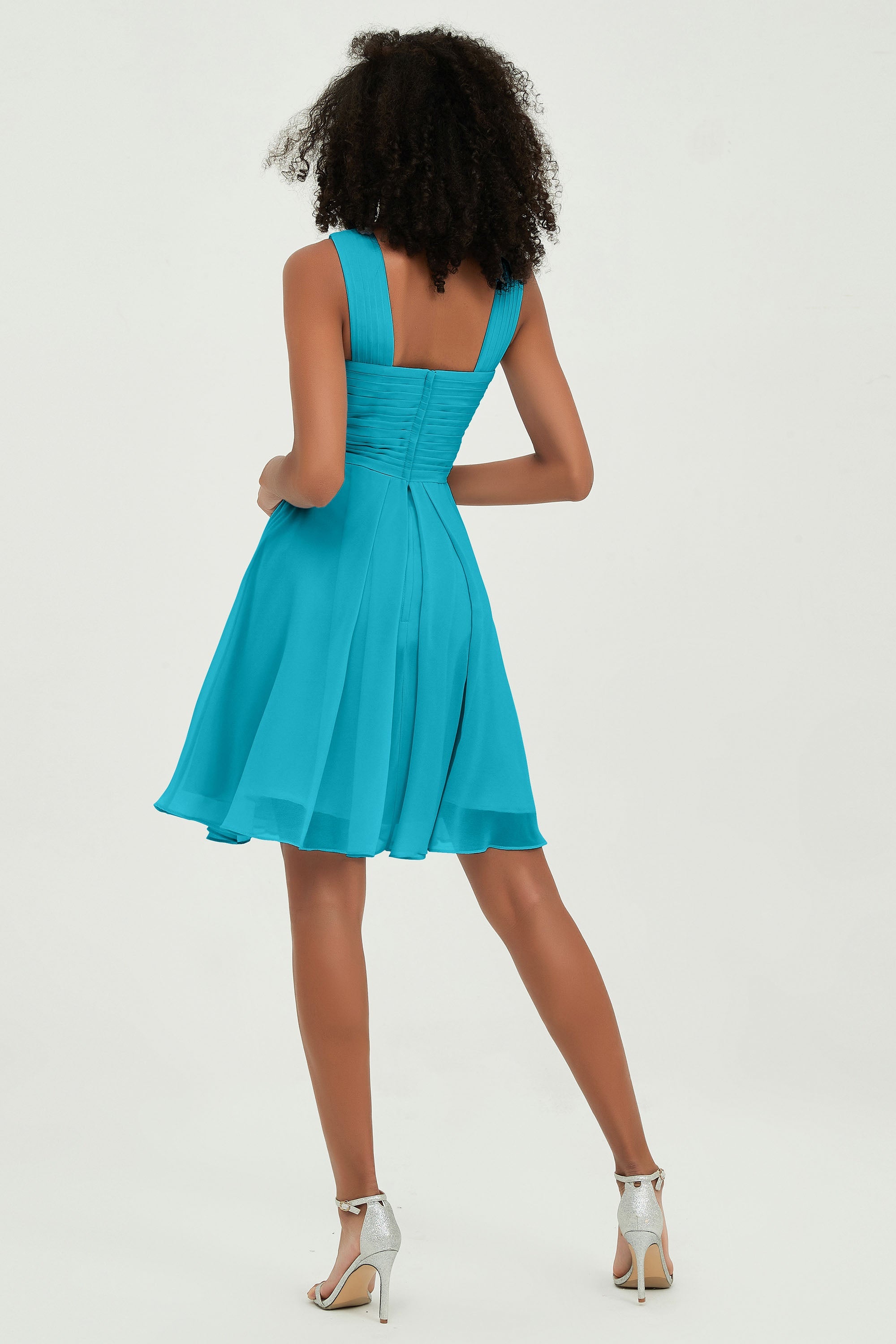 Empire Chiffon Knee Length Junior Bridesmaid Dress Wedding Prom Guest Dresses Gowns