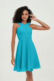 Empire Chiffon Knee Length Junior Bridesmaid Dress Wedding Prom Guest Dresses Gowns