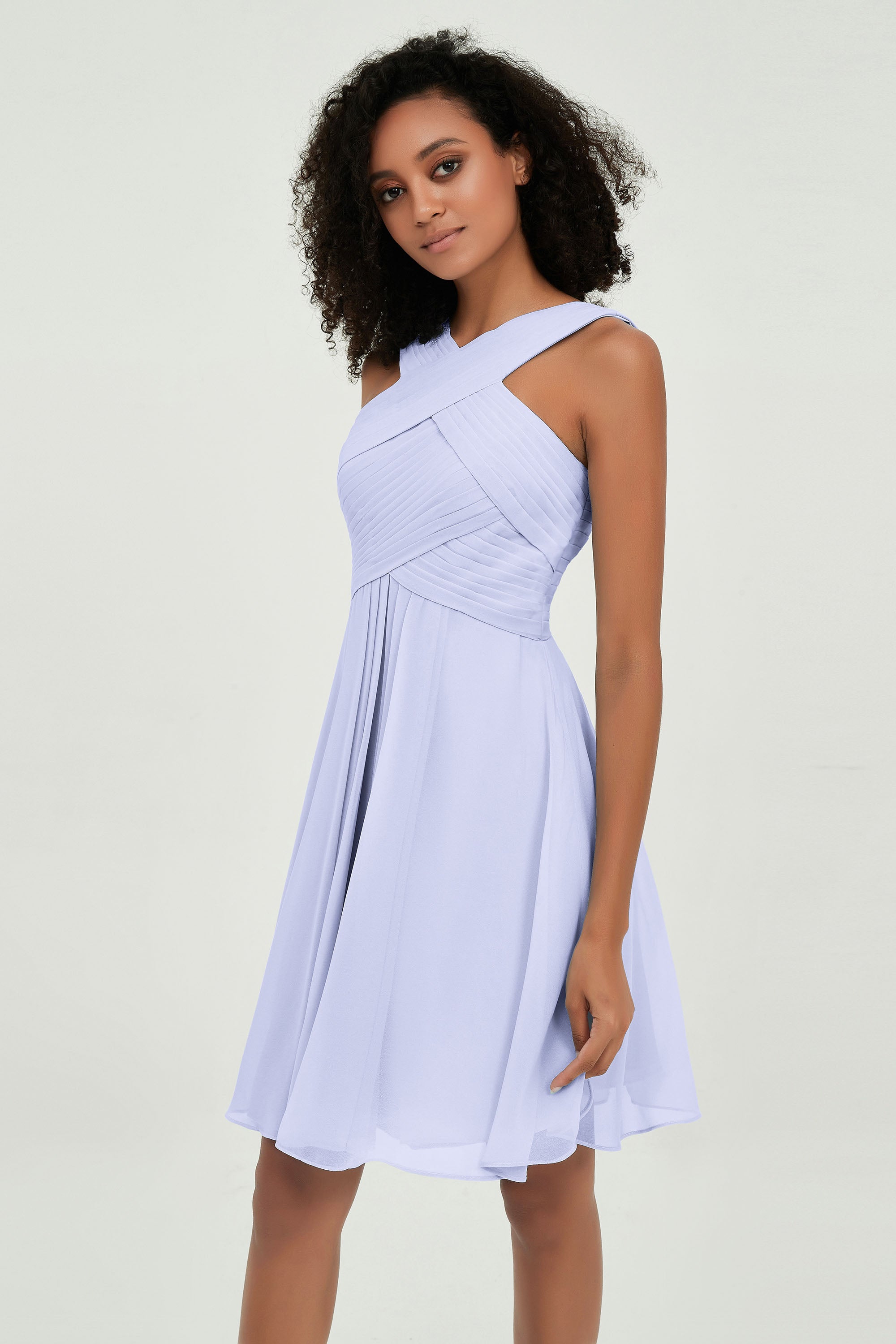 Empire Chiffon Knee Length Junior Bridesmaid Dress Wedding Prom Guest Dresses Gowns
