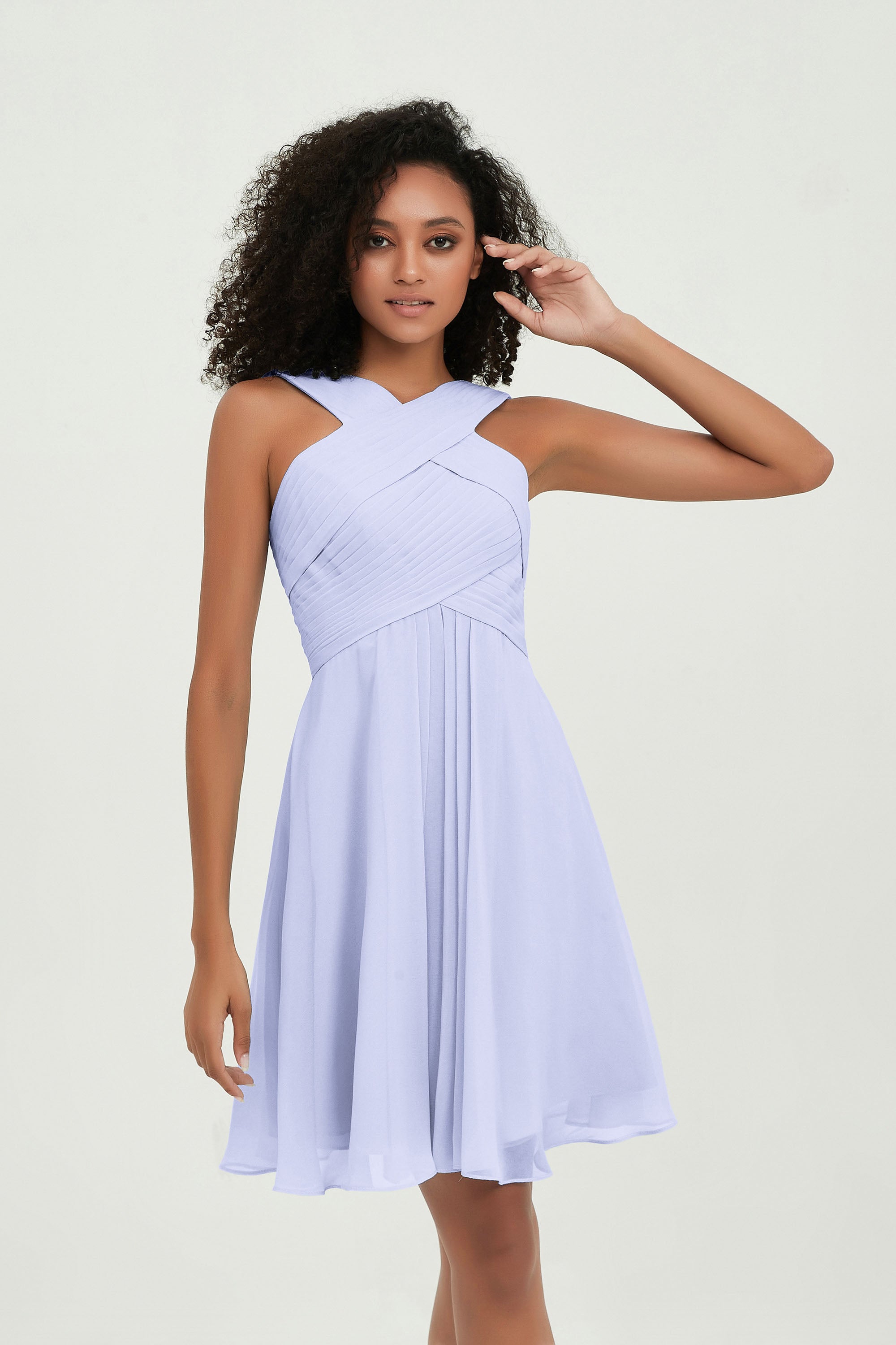 Empire Chiffon Knee Length Junior Bridesmaid Dress Wedding Prom Guest Dresses Gowns