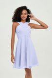 Empire Chiffon Knee Length Junior Bridesmaid Dress Wedding Prom Guest Dresses Gowns